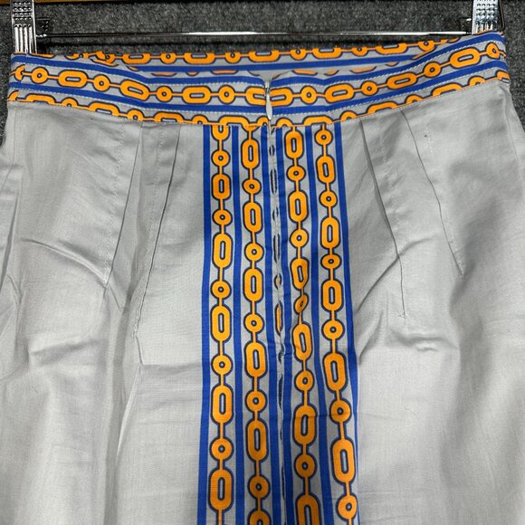 Plenty by Tracy Reese Skirt Womens 2 Pencil Gray Cotton Orange Print Back Zip Ve - Picture 9 of 9
